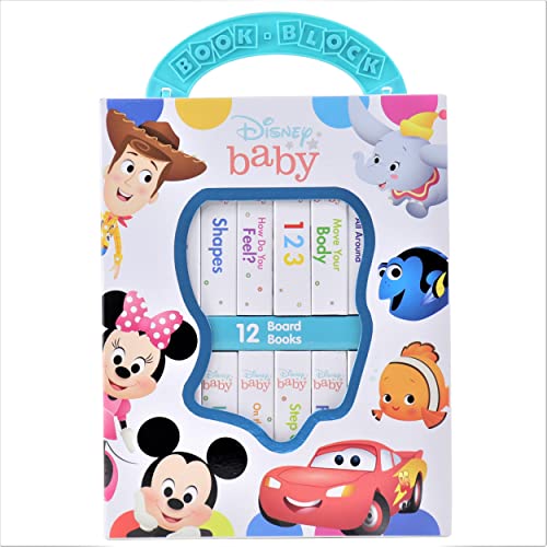 Disney Baby Mickey Mouse, Minnie, Toy Story and More! - My First Library 12 Board Book Set - First Words, Shapes, Numbers, and More! Baby Books - PI Kids