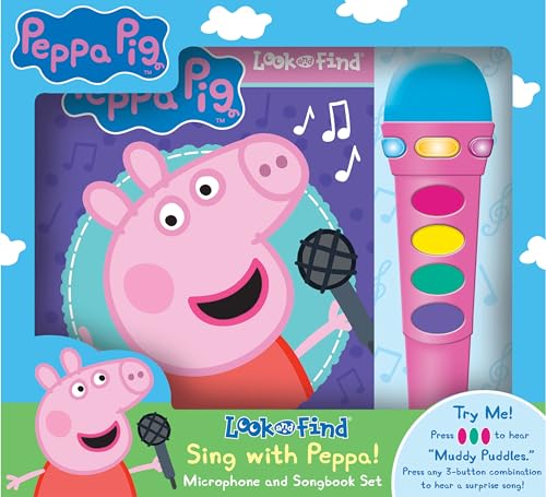 Peppa Pig - Sing with Peppa! Microphone and Look and Find Sound Activity Book Set - PI Kids (Play-A-Song)