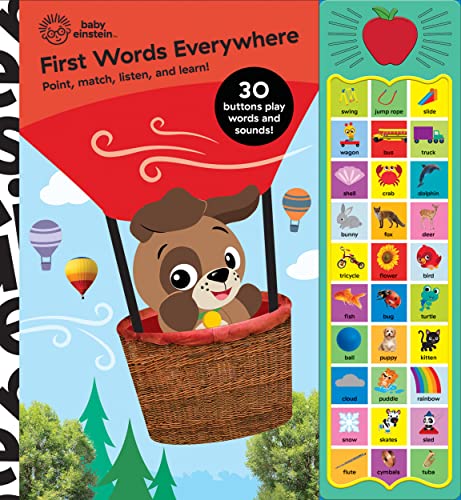 Baby Einstein - First Words Everywhere! Point, Match, Listen, and Learn! 30-Button Animal Sound Book - PI Kids