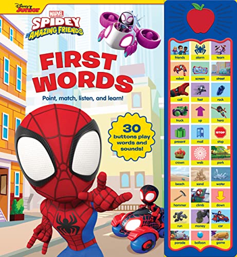 Marvel Spider-man - Spidey and His Amazing Friends - First Words! Point, Match, Listen, and Learn! 30-Button Sound Book – PI Kids