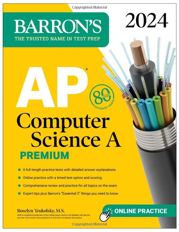 AP Computer Science A Premium, 2024: 6 Practice Tests + Comprehensive Review + Online Practice (Barron