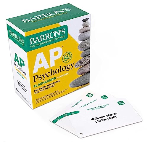 AP Psychology Flashcards, Fifth Edition: Up-to-Date Review + Sorting Ring for Custom Study (Barron