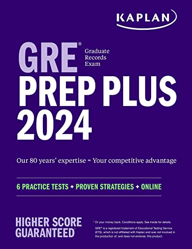 GRE Prep Plus 2024: 6 Practice Tests + Proven Strategies + Online (Kaplan Test Prep)