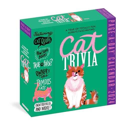 Cat Trivia Page-A-Day Calendar 2024: Cat Quotes, Paw-some Books, True or False, Owner