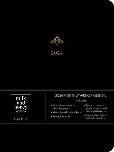 milk and honey 12-Month 2024 Monthly_Weekly Agenda Calendar