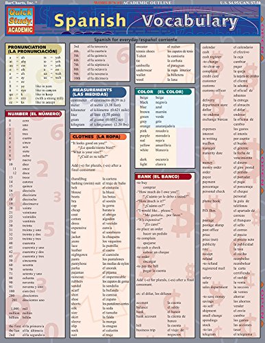 Spanish Vocabulary: a QuickStudy Laminated Reference Guide