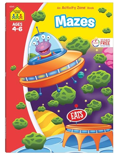 School Zone Mazes Workbook: Activity Zone® Series, Preschool, Kindergarten, Maze Puzzles, Follow Paths, Attention, Problem-Solving, and More