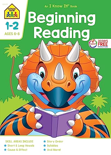 School Zone - Beginning Reading Workbook - 64 Pages, Ages 6 to 8, Grades 1 to 2, Beginning & Ending Sounds, Vowels, Sequencing, and More (School Zone I Know It!® Workbook Series)