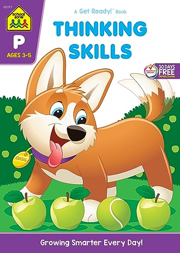 School Zone - Thinking Skills Workbook - 64 Pages, Ages 3 to 5, Preschool to Kindergarten, Problem-Solving, Logic & Reasoning Puzzles, and More (School Zone Get Ready!™ Book Series)