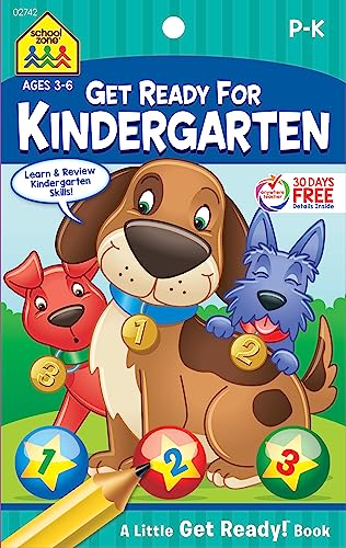 School Zone - Get Ready for Kindergarten Workbook - Ages 3 to 6, Preschool to Kindergarten, Letters, Numbers, Shapes, Colors, Matching, and More (School Zone Little Get Ready!™ Book Series)