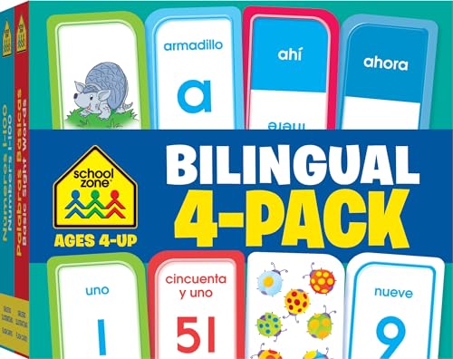 School Zone Bilingual Spanish_English Flash Card Set: Tarjetas de Índice Bilingües Español_Inglés, Alphabet, Sight Words,: Numbers 1-100, Colors & ... Immersion (Spanish) (Spanish Edition)