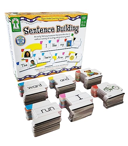 Key Education 86-Piece Sentence Building for Kids, Toys for Speech Therapy, Sight Word Games for Kindergarten, 1st and 2nd Grade Classroom Must Haves, Speech Therapy Activities, Ages 5+