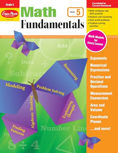 Evan-Moor Math Fundamentals Workbook, Teacher Reproducibles, 224 Pages, Grade 5