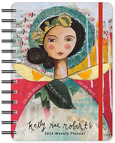 Kelly Rae Roberts 2024 Weekly Planner: You Are Ready | Travel-Size 12-Month Calendar | Compact 5" x 7" | Flexible Cover, Wire-O Binding, Elastic Closure, Inner Pockets