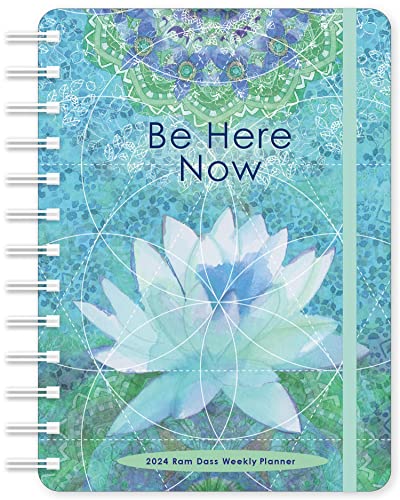 Ram Dass 2024 Weekly Planner: Be Here Now | Travel-Size 12-Month Calendar | Compact 5" x 7" | Flexible Cover, Wire-O Binding, Elastic Closure, Inner Pockets