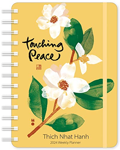 Thich Nhat Hanh 2024 Weekly Planner: Touching Peace | Travel-Size 12-Month Calendar | Compact 5" x 7" | Flexible Cover, Wire-O Binding, Elastic Closure, Inner Pockets