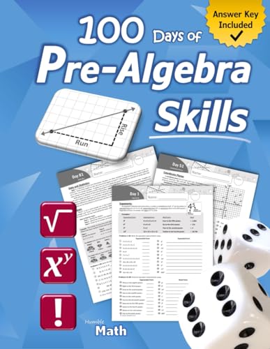 Pre-Algebra Skills: (Grades 6-8) Middle School Math Workbook (Prealgebra: Exponents, Roots, Ratios, Proportions, Negative Numbers, Coordinate Planes, ... & Statistics) – Ages 11-15 (With Answer Key)