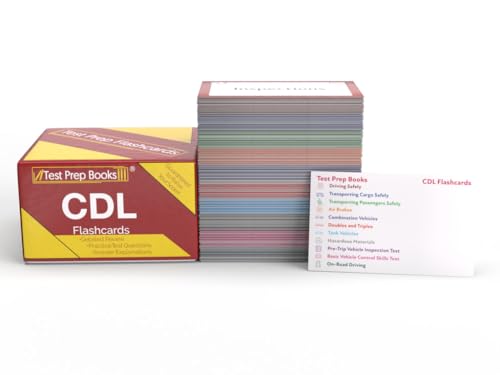 CDL Study Cards 2024-2025: Commercial Drivers License Exam Prep with Practice Test Questions and Detailed Answer Explanations [Full Color Cards]