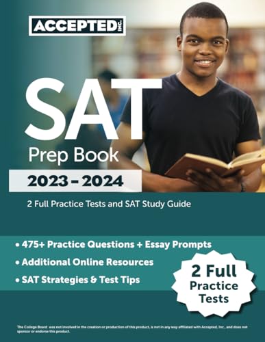 SAT Prep Book 2023-2024: 2 Full Practice Tests and SAT Study Guide