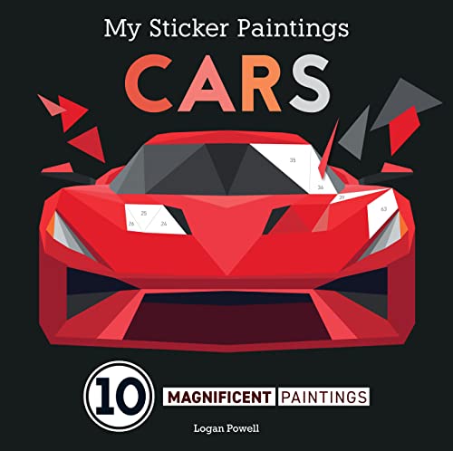 My Sticker Paintings: Cars: 10 Magnificent Paintings (Happy Fox Books) Paint by Sticker For Kids 6-10 - Motorcycles, Racing, and Other Vehicles, with Up to 100 Removable, Reusable Stickers per Design