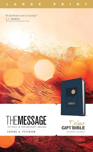 The Message Deluxe Gift Bible, Large Print (Leather-Look, Midnight Journey): The Bible in Contemporary Language