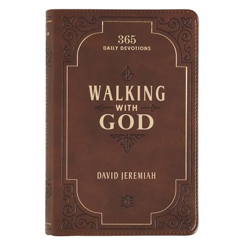 Walking with God Devotional - Brown Faux Leather Daily Devotional for Men & Women 365 Daily Devotions