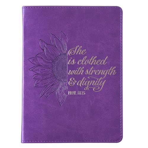 Christian Art Gifts Purple Vegan Leather Small Journal Inspirational Scripture Women