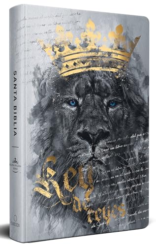 Biblia RVR60 letra grande tamaño manual, tapa dura León Rey de Reyes _ Spanish B ible RVR60 Handy Size Large Print Hardcover Lion King of Kings