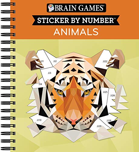 Brain Games - Sticker by Number: Animals - 2 Books in 1 (42 Images to Sticker)