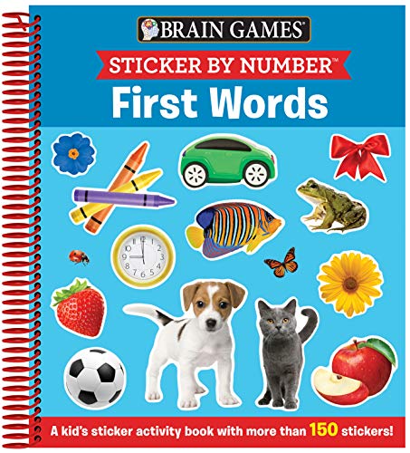 Brain Games - Sticker by Number: First Words (Ages 3 to 6): A Kid