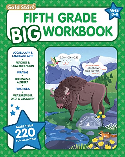 5th Grade BIG Workbook: All Subjects for Kids 10 - 11 includes 220+ Activities Reading Comprehension, Vocabulary and Language Arts, Writing, Math ... Fractions, Geometry, Decimals and More