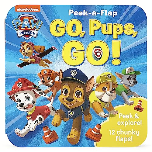 Peek-a-Flap Paw Patrol Go, Pups, Go! A Children’s Lift-a-Flap Board Book for Little Paw Patrol Lovers; Chase and Friends Interactive Adventure