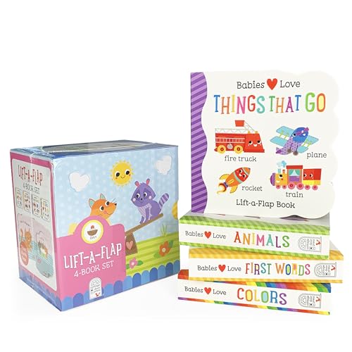 4 Pack Babies Love Learning Lift-a-Flap Boxed Set: First Words, Animals, Colors, and Things That Go (Chunky Lift a Flap)