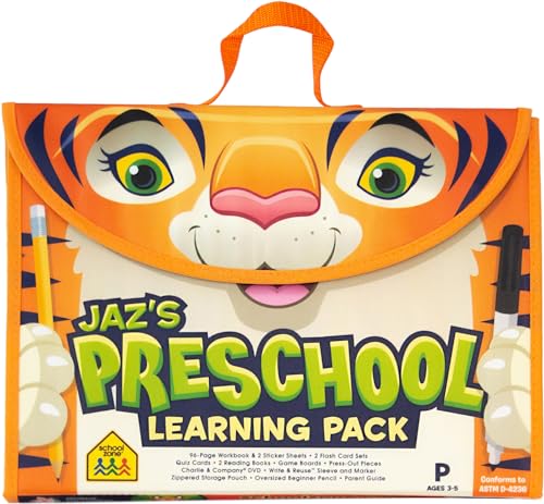 School Zone Preschool Learning Program: Educational Pack of Games, DVD, Workbook, Flash Cards, Early Reading Books, Math, Write & Reuse, Pencil & Wipe-Clean Marker, Carrying Case