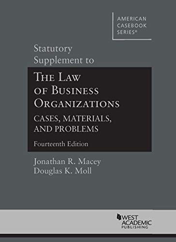 Statutory Supplement to The Law of Business Organizations, Cases, Materials, and Problems (American Casebook Series)