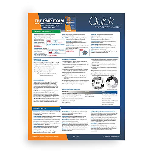 PMP Exam: Quick Reference Guide, Sixth Edition Plus Agile (Test Prep series)