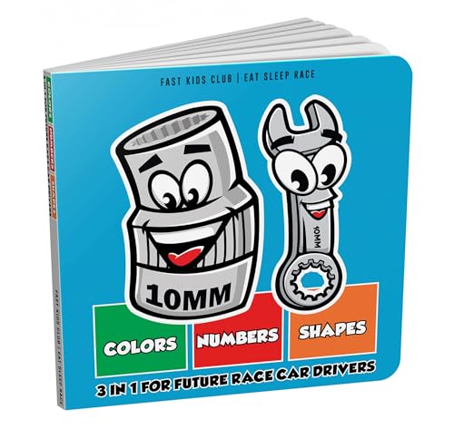 3 in 1 For Future Race Car Drivers Colors Number Shapes Book (Baby Book, Children