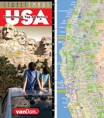 StreetSmart® USA Interstate Road Map by VanDam ― Laminated, planning & travel map of the USA w_all federal, state hwys, attractions & Top 40 Drives (English and Spanish Edition)