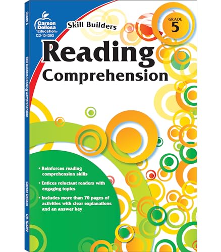 Carson Dellosa Skill Builders Reading Comprehension Grade 5, Reading and Vocabulary Builder for Kids Ages 10-11, 5th Grade Reading Comprehension Workbooks