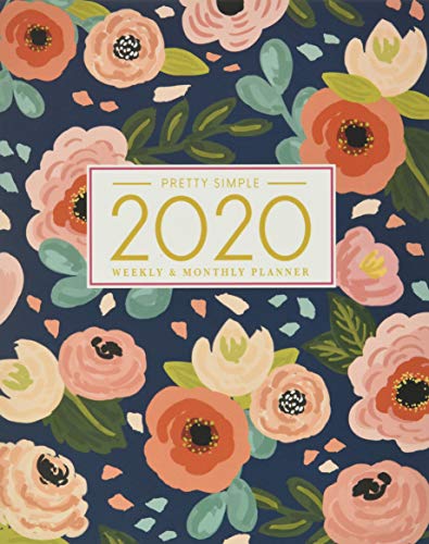 2020 Planner Weekly and Monthly: January to December: Navy Floral Cover (2020 Pretty Simple Planners)