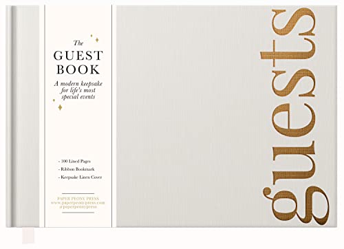 Guest Book: Beautiful Keepsake for Life’s Special Events - Sign In Book for Wedding Reception, Baby Shower, Funeral and Vacation Home - 100 Pages, Ribbon Bookmark and Gold Foil