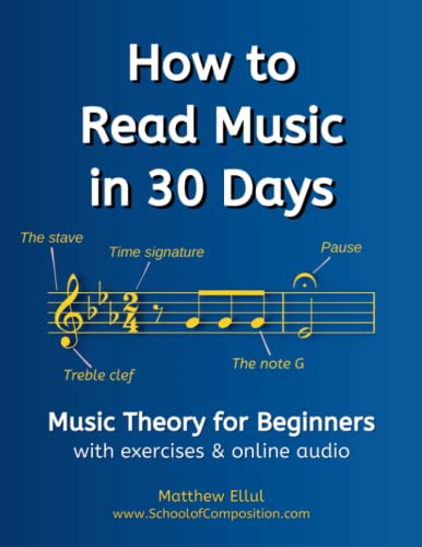 How to Read Music in 30 Days: Music Theory for Beginners - with exercises & online audio (Practical Musical Theory)