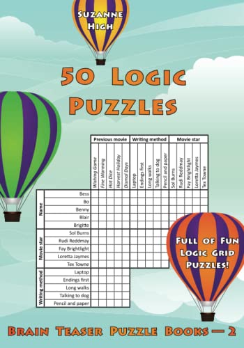 50 Logic Puzzles: Full of Fun Logic Grid Puzzles! (Brain Teaser Puzzle Books)