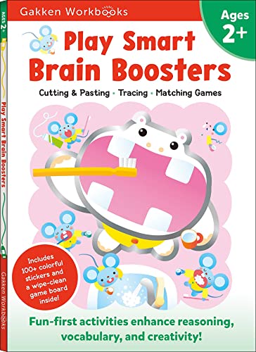 Play Smart Brain Boosters Age 2+: Preschool Activity Workbook with Stickers for Toddlers Ages 2, 3, 4: Boost Independent Thinking Skills: Tracing, Coloring, Matching Games, and More (Full Color Pages)