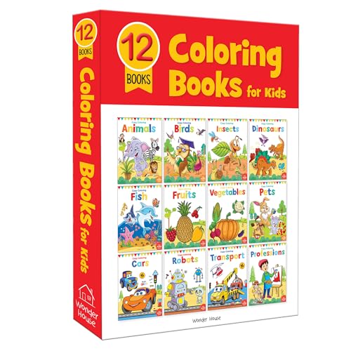 Coloring Books Boxset: Pack of 12 Copy Color Books For Children (Creative Crayons)