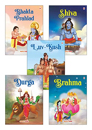 My First Mythology Stories (Illustrated) (Set of 5 Books) - Story Book for Kids - Brahma, Shiva, Bhakta Prahlad, Luv-Kush, Durga - English Short Stories with Colourful Pictures - Read Aloud to Infants, Toddlers [Paperback] Maple Press