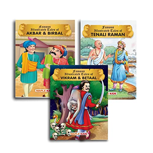 Illustrated Stories for Children (Set of 3 Books) -Tenali Raman, Akbar Birbal and Vikram Betaal [Paperback] Maple Press