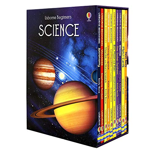 Usborne Beginners Series Science Collection 10 Books Box Set (Earthquakes & Tsunamis, Sun Moon and Stars, Living in Space, Storms and Hurricanes, Volcanoes, Astronomy, The Solar System, Your Body, Pla