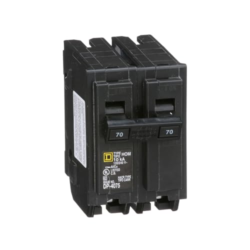 Square D by Schneider Electric HOM270CP Homeline Circuit Breaker 70 Amp Bulk2, Pack of 1, No Color