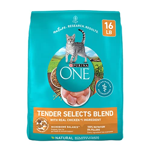 Purina ONE Natural Dry Cat Food, Tender Selects Blend With Real Chicken - 16 Lb. Bag